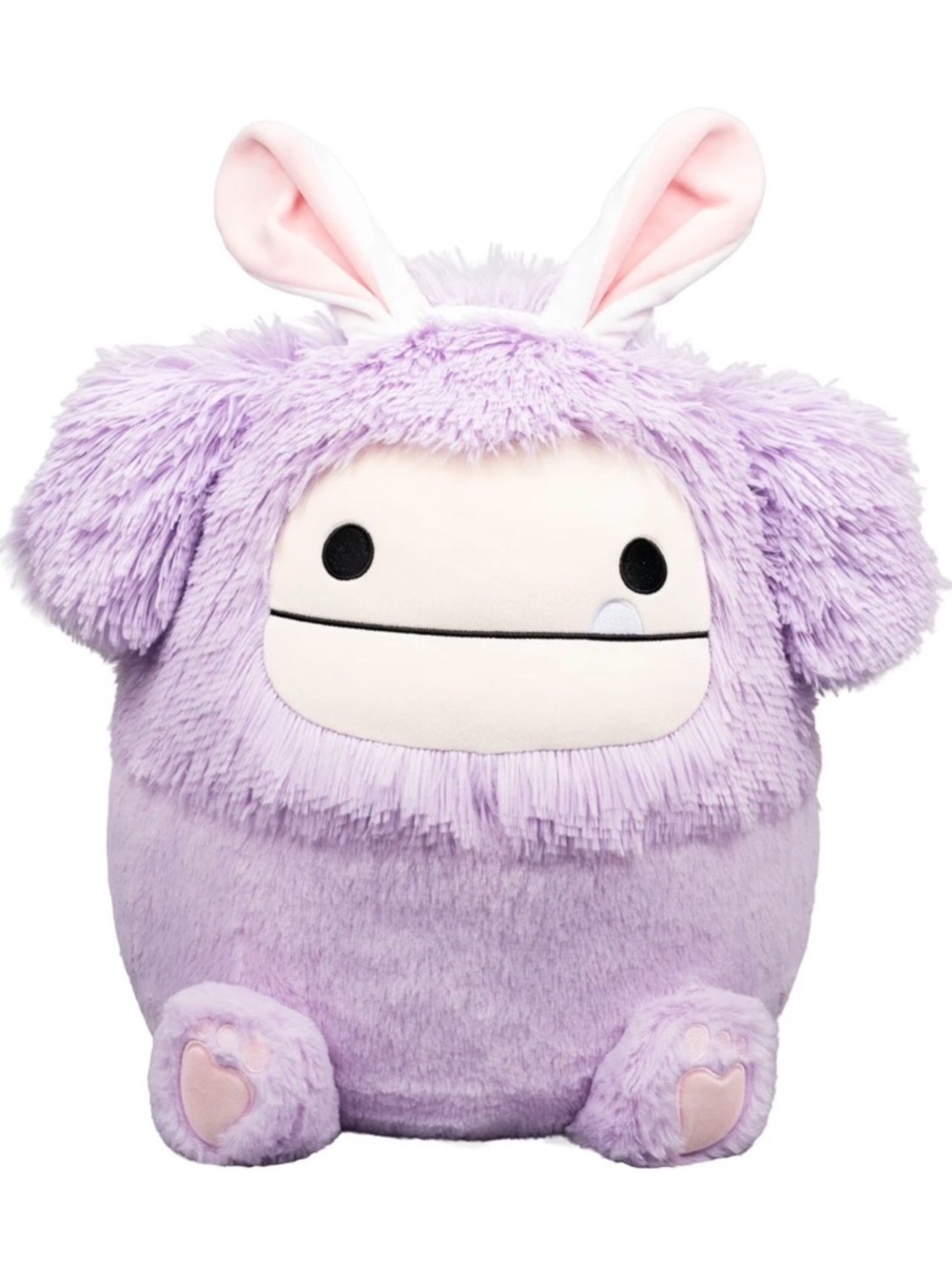 NWT Squishmallows Easter Fuzzamallow Dilka the Bigfoot with Bunny Ears 16"